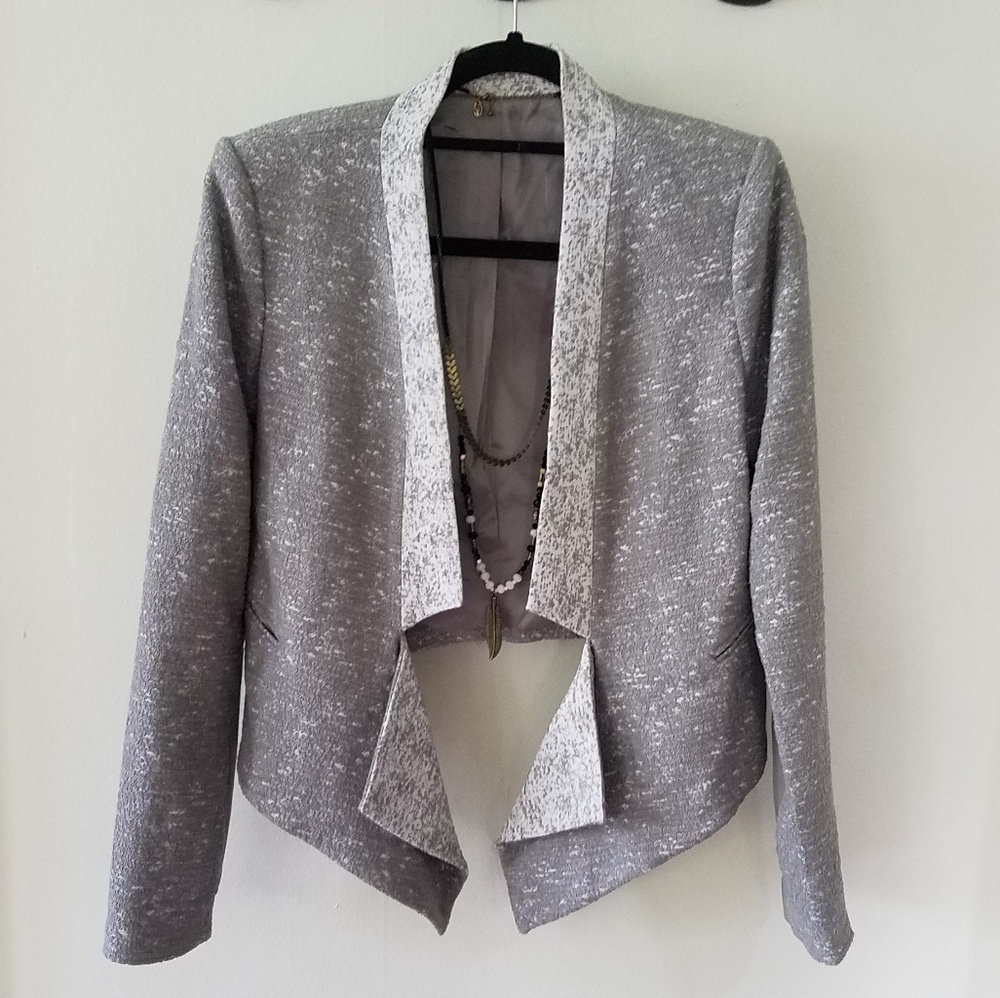 High low winged winter blazer